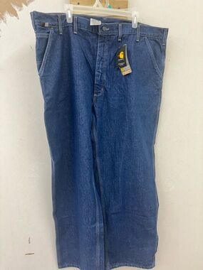 Carhartt FR Cat2 NFPA 2112 signature denim dungaree jeans size 46X32-NWT